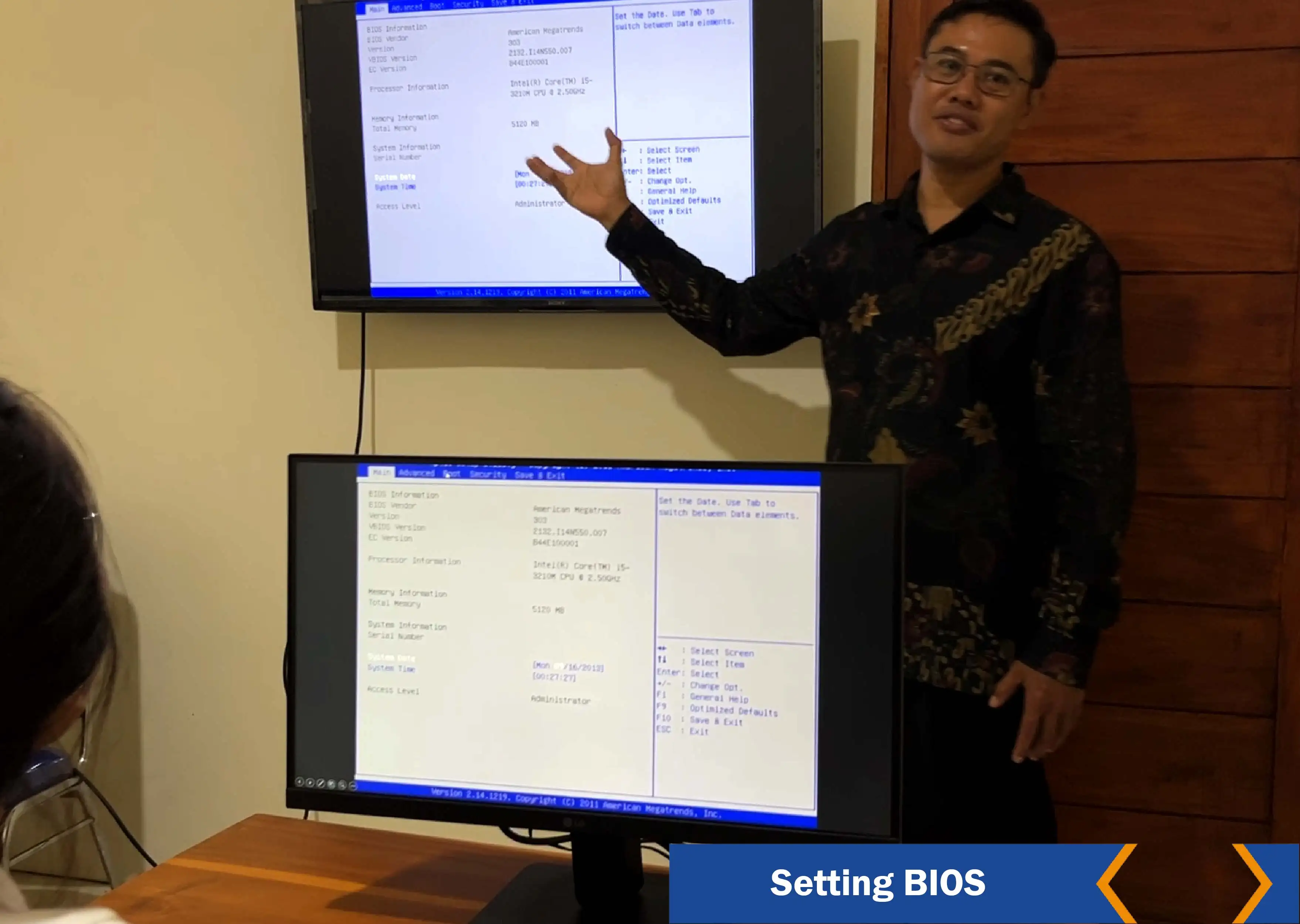 Setting BIOS Proses pengaturan BIOS untuk mengatur konfigurasi dasar perangkat keras pada komputer.